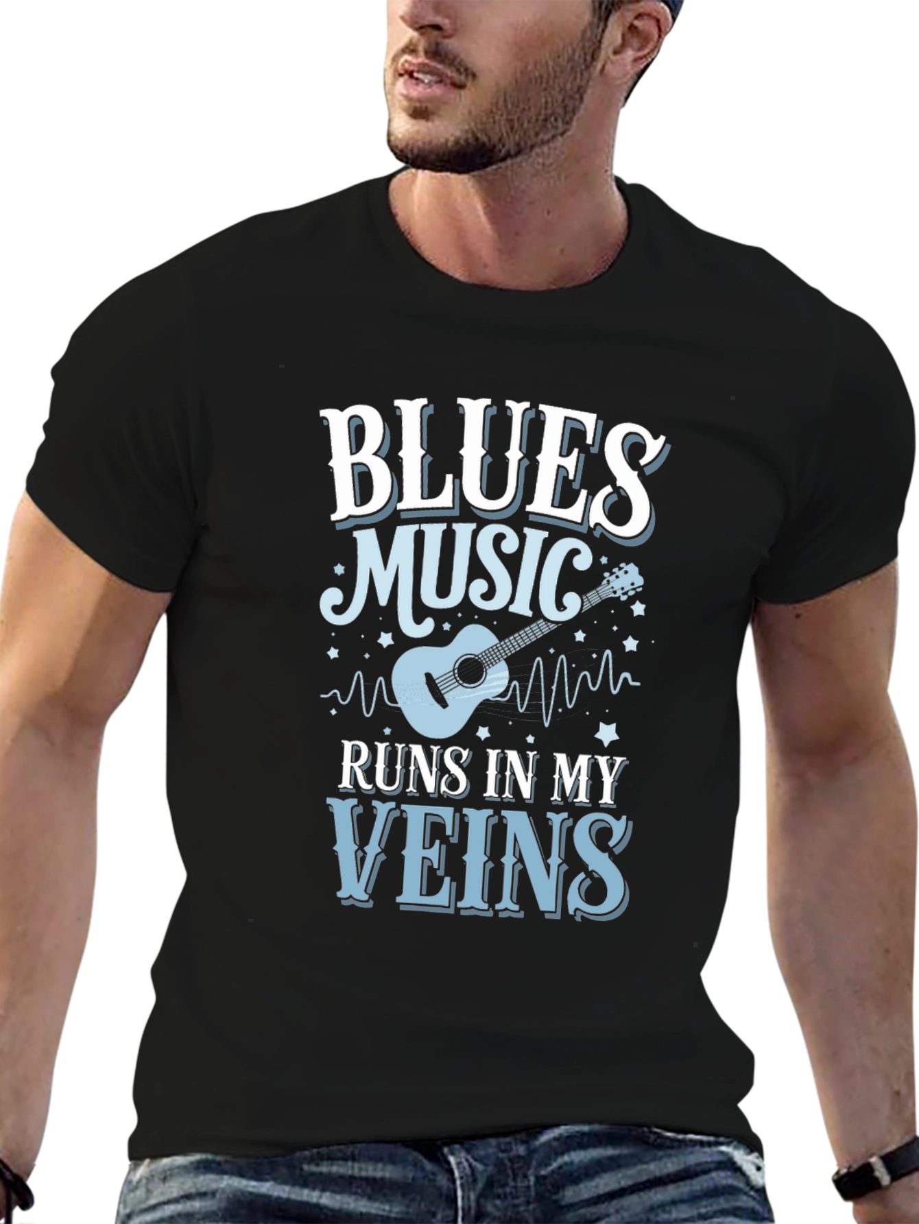 Blues Music Runs In My Veins T-Shirt