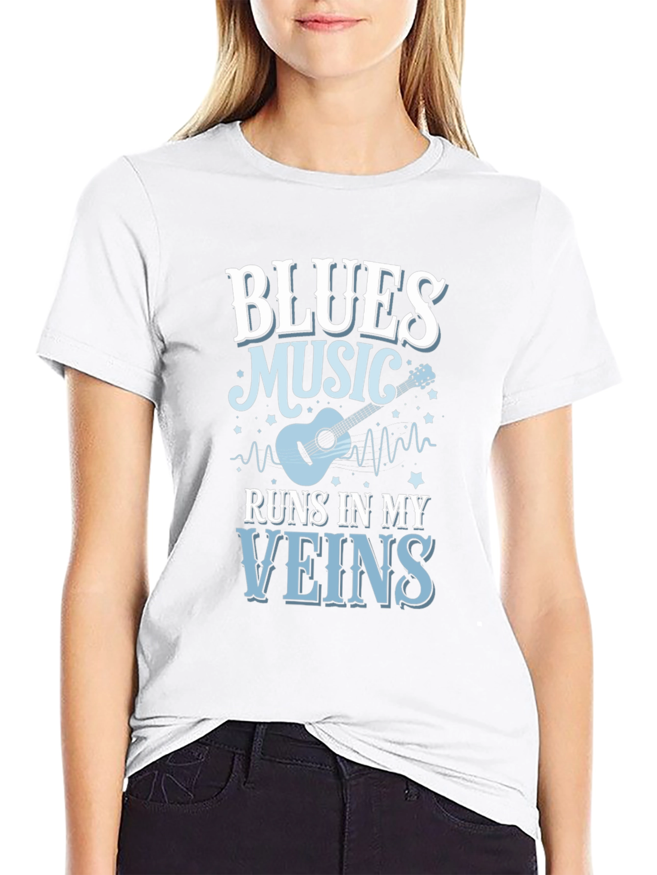 Blues Music Runs In My Veins T-Shirt
