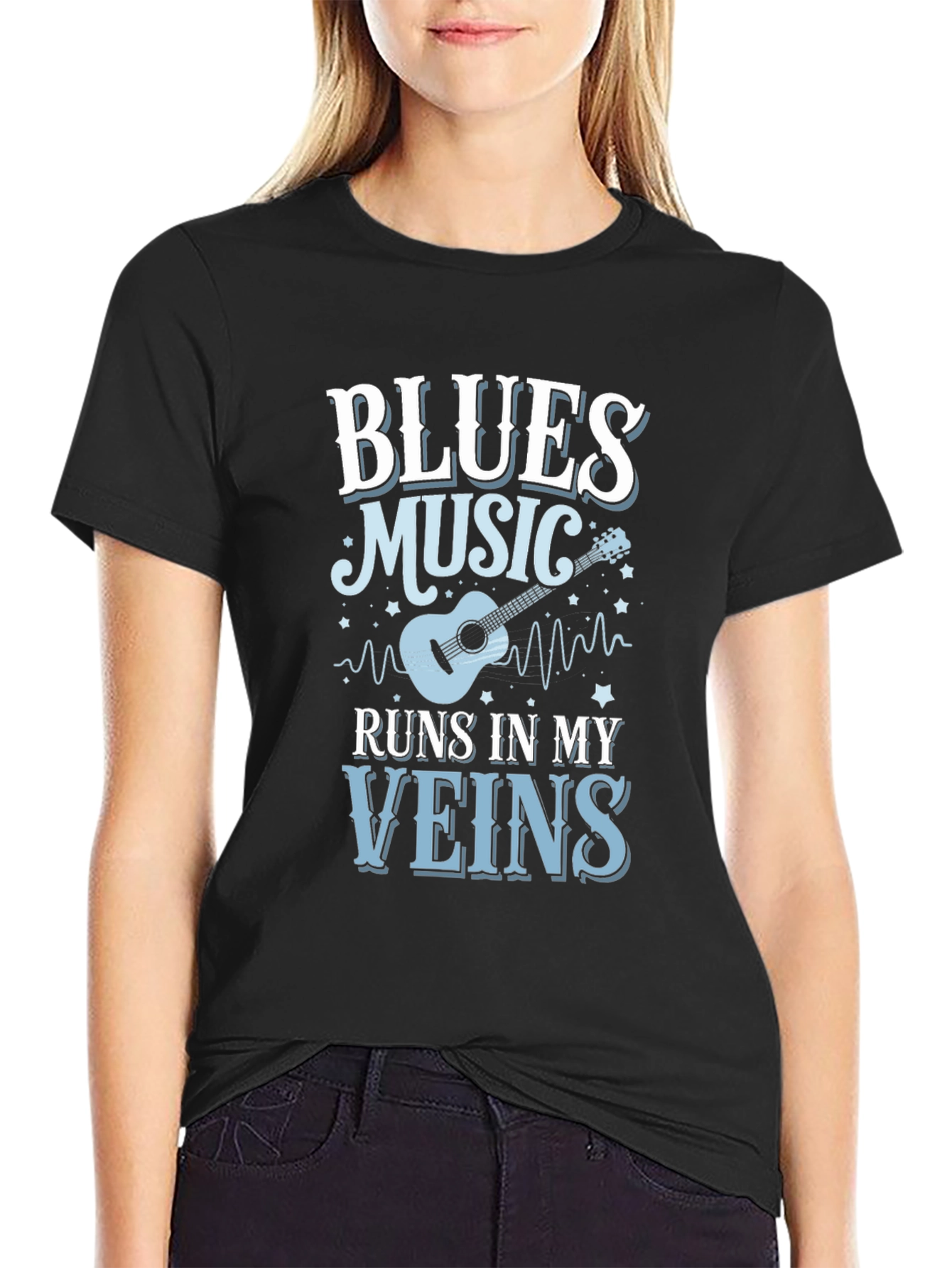Blues Music Runs In My Veins T-Shirt