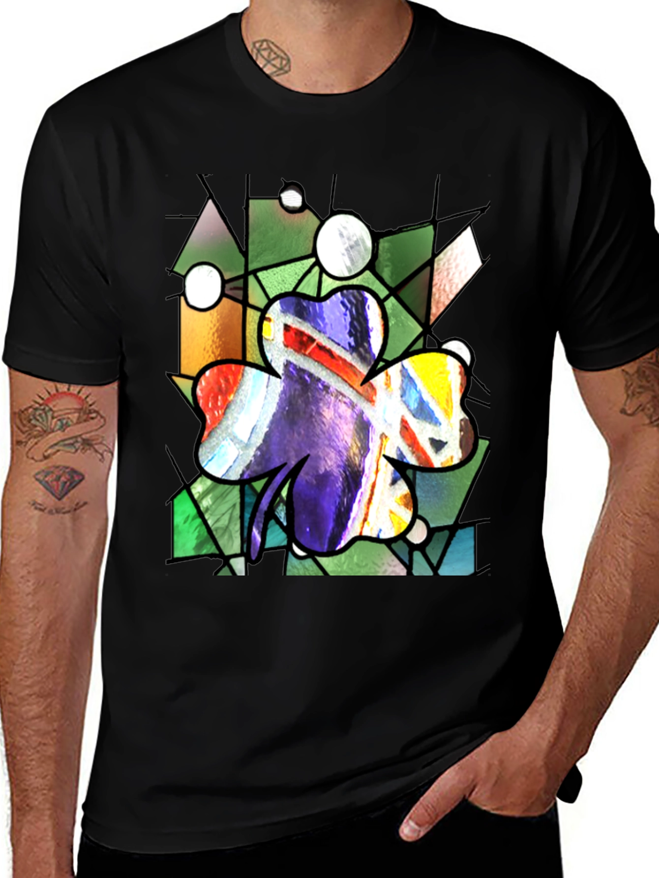 Stained Glass Shamrock Graphic Tee