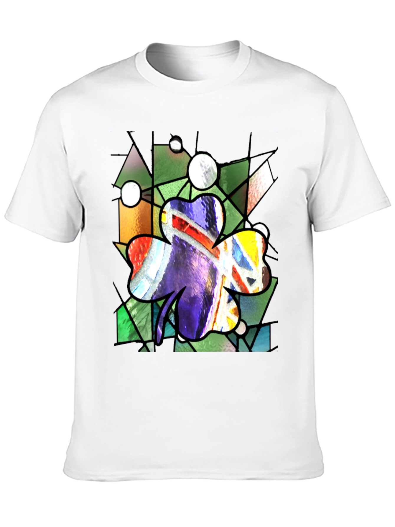 Stained Glass Shamrock Graphic Tee