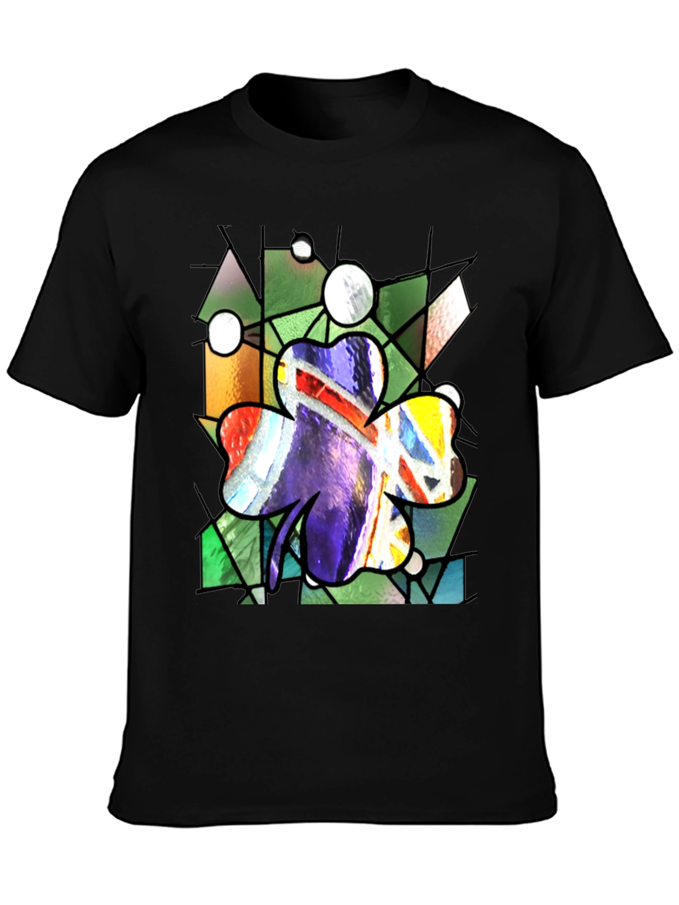 Stained Glass Shamrock Graphic Tee