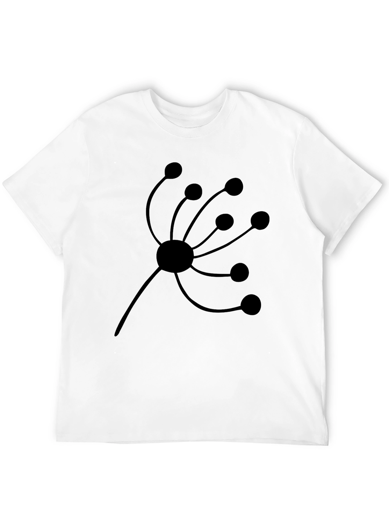Modern Graphic Tee - Black Abstract Floral Design