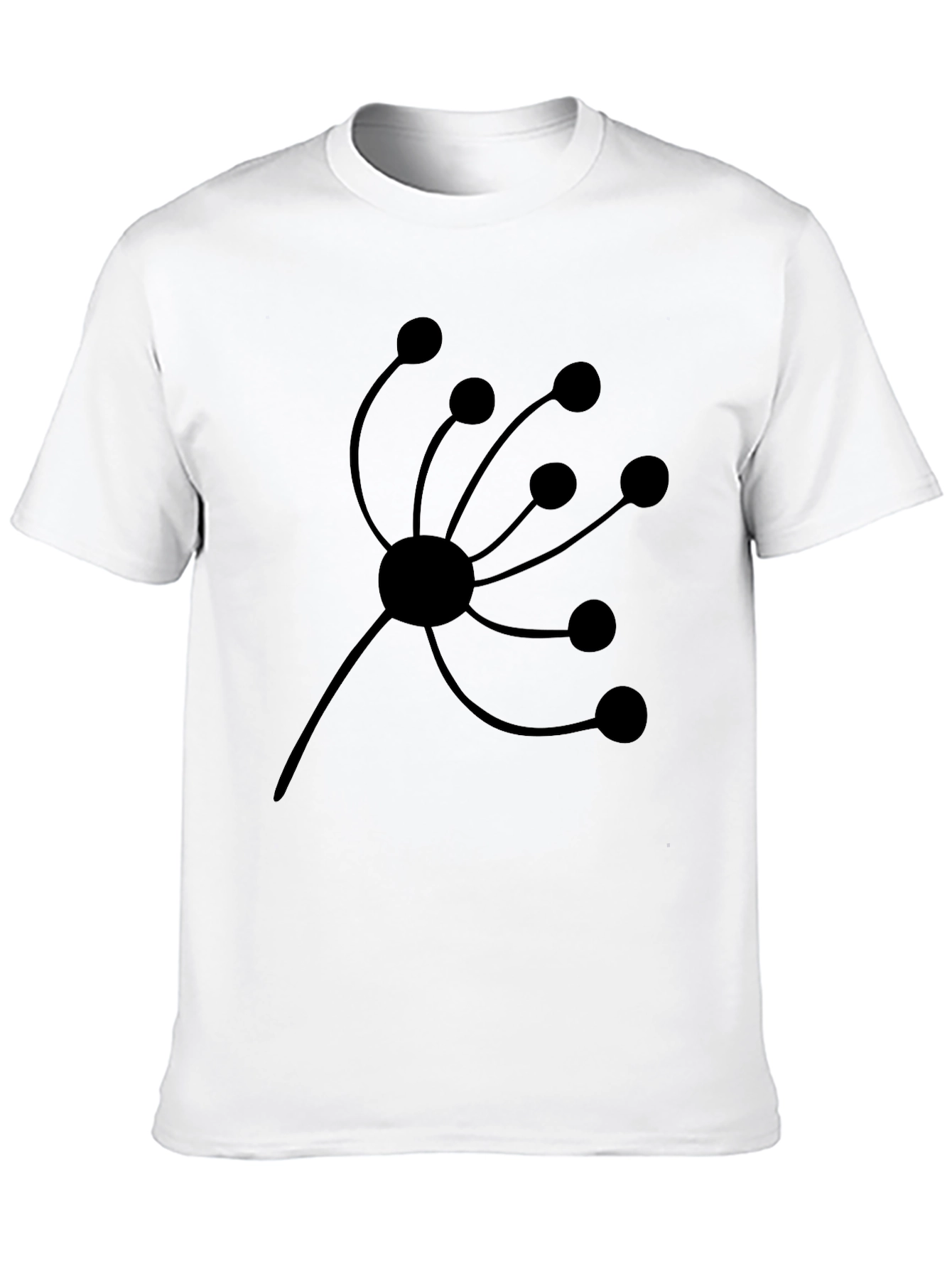 Modern Graphic Tee - Black Abstract Floral Design