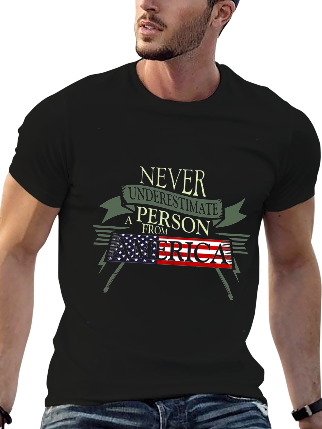 Never Underestimate a Person From America T-Shirt