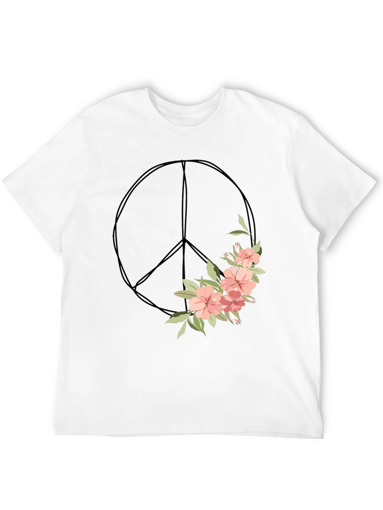 Floral Peace Sign Graphic Tee