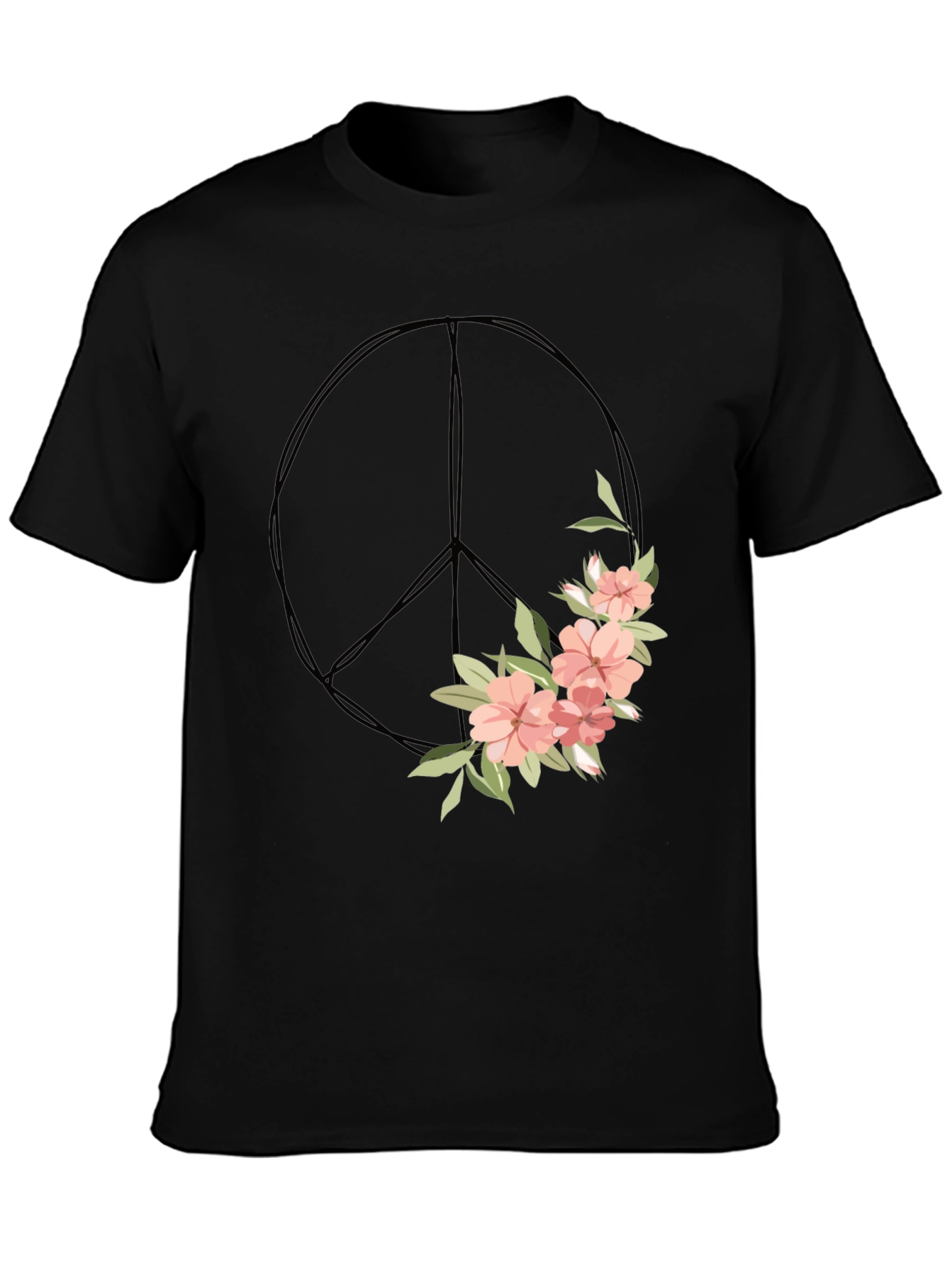 Floral Peace Sign Graphic Tee