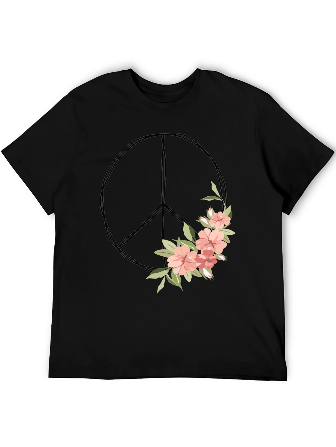 Floral Peace Sign Graphic Tee