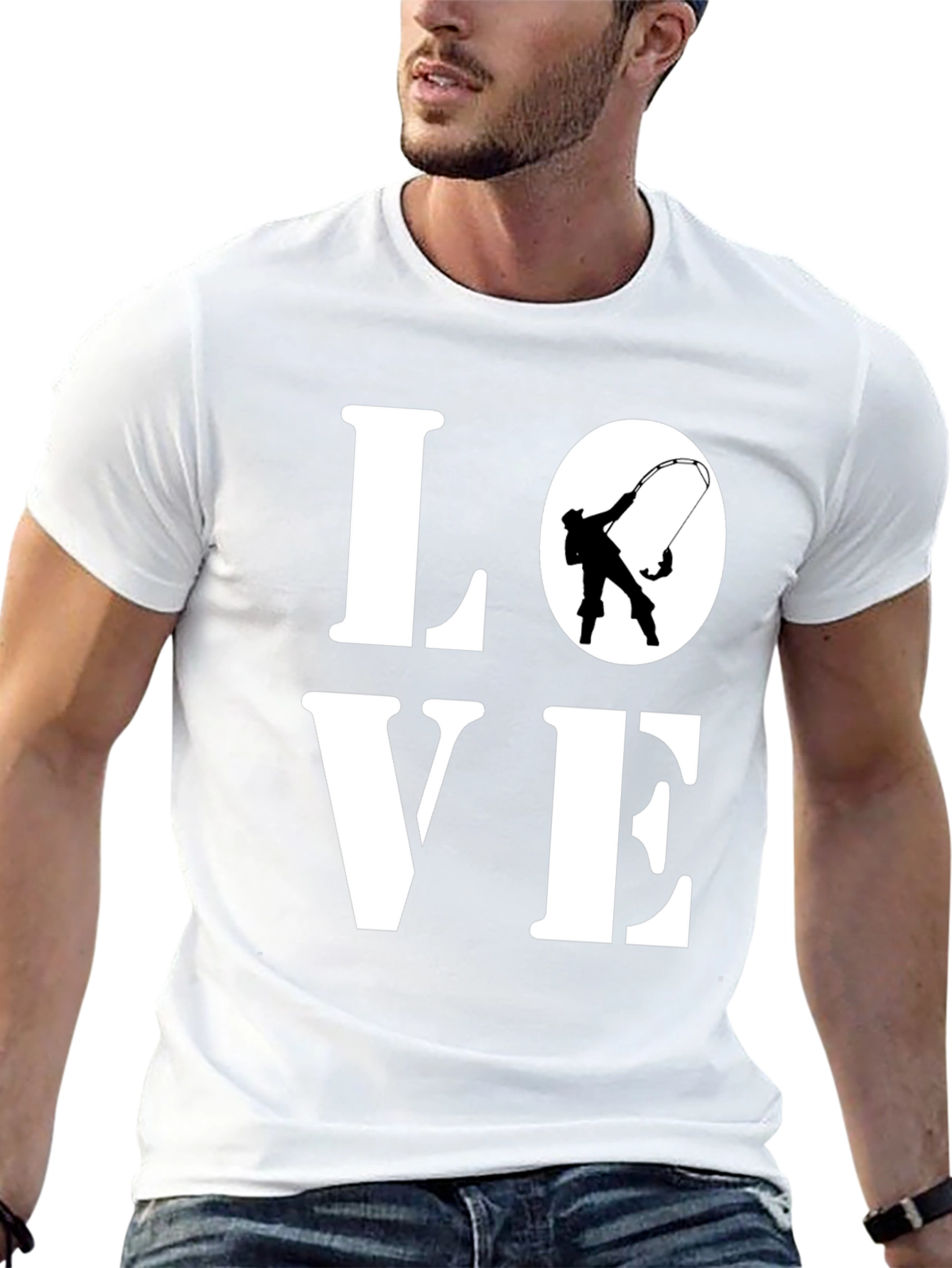 Love Fishing T-Shirt - Black Cotton Tee