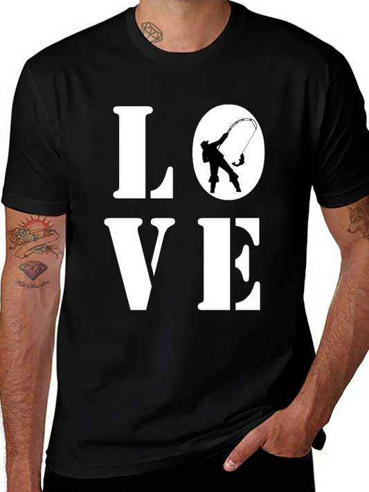 Love Fishing T-Shirt - Black Cotton Tee