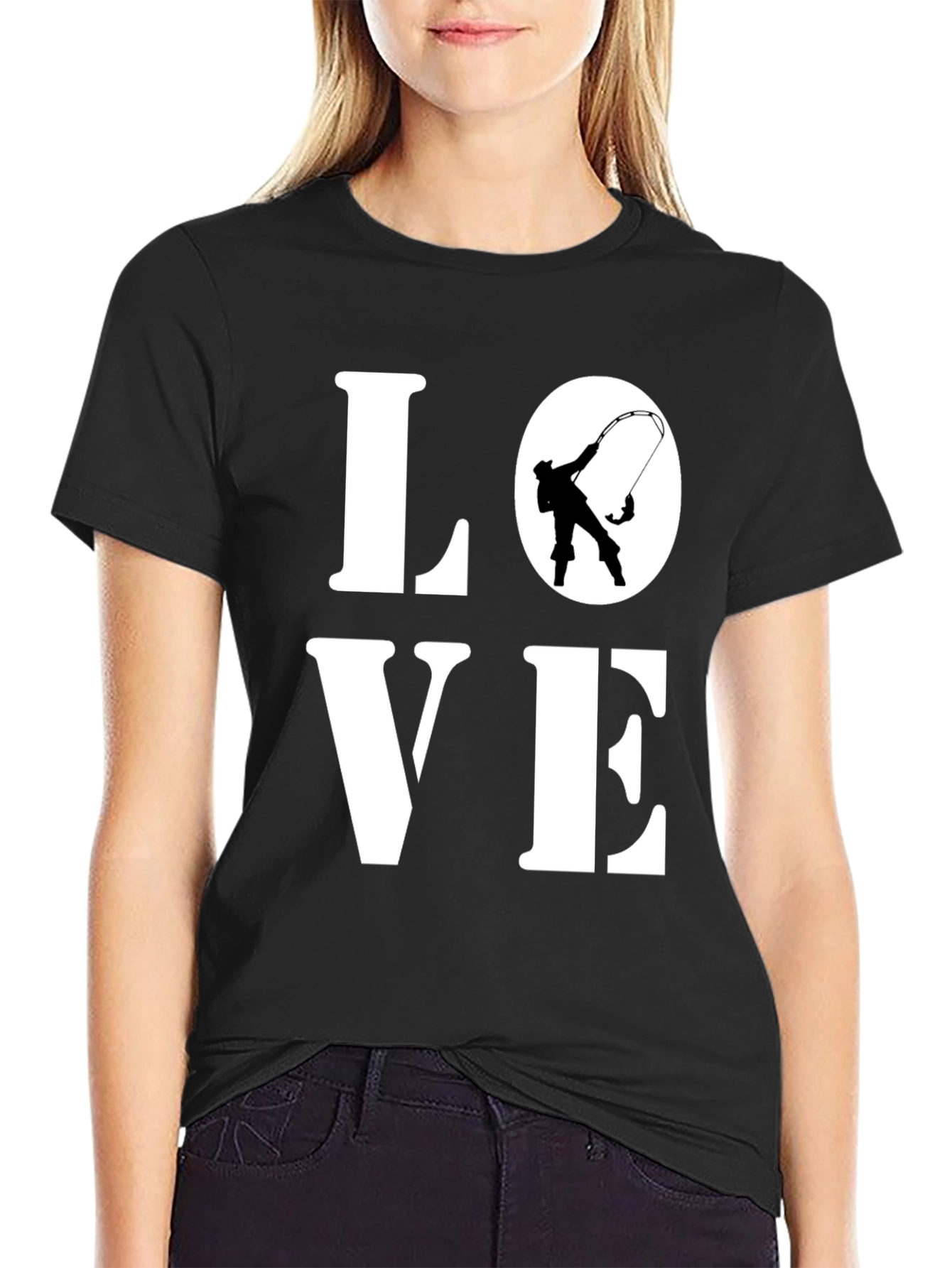 Love Fishing T-Shirt - Black Cotton Tee