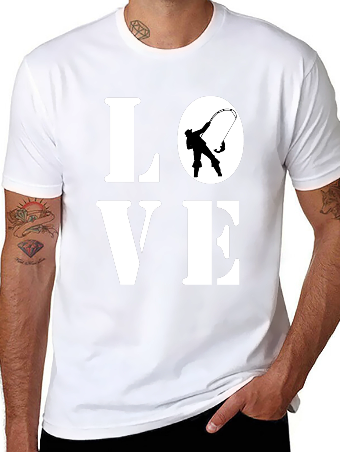 Love Fishing T-Shirt - Black Cotton Tee