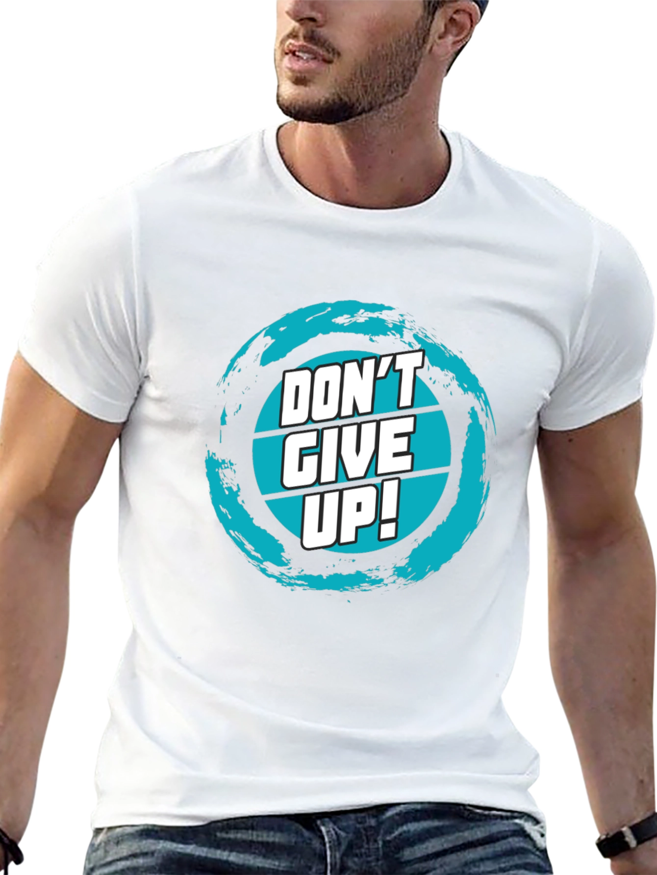 Dont Give Up! Graphic Tee - Motivational Black T-Shirt