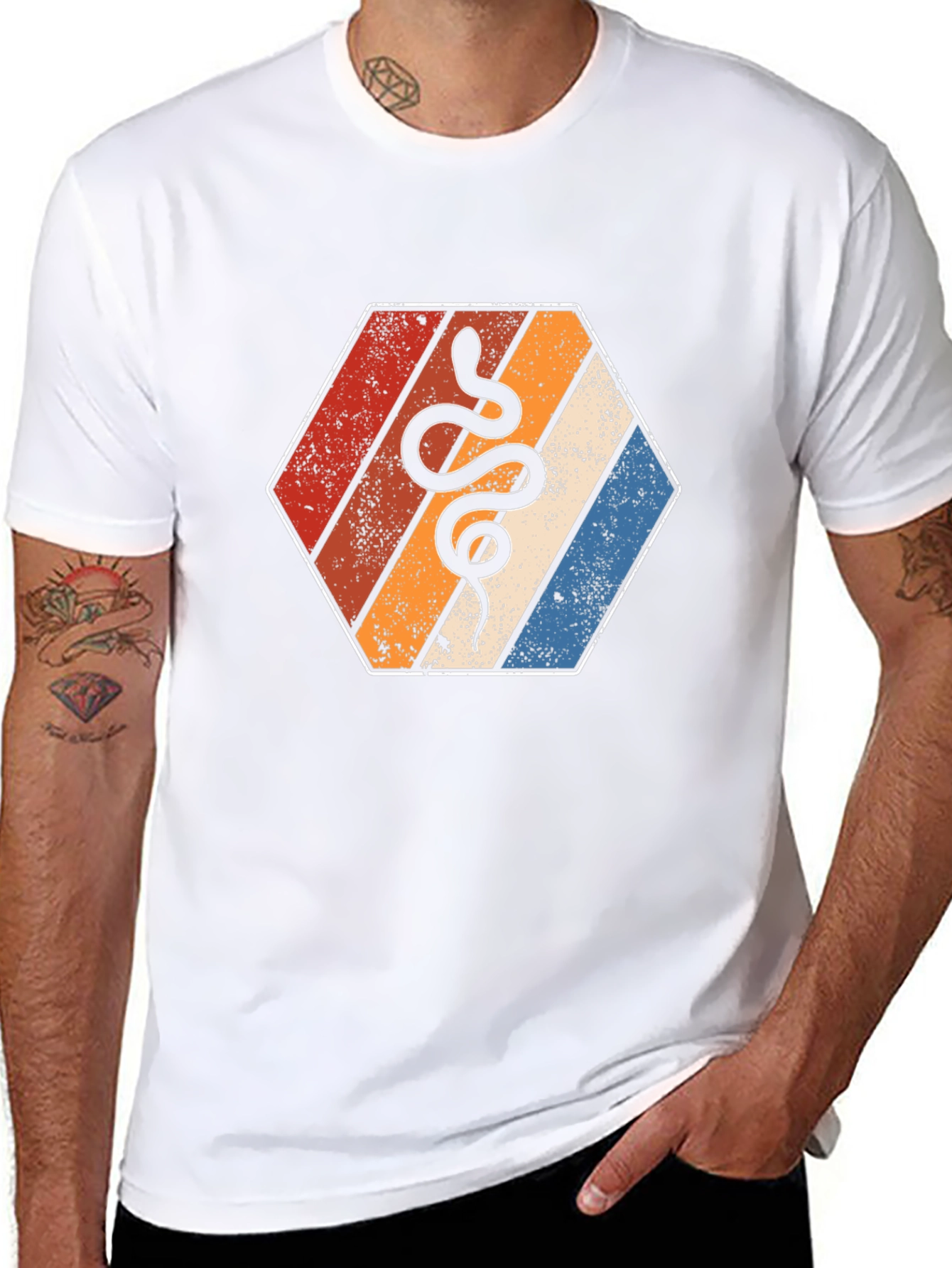 Retro Snake Hexagon Tee