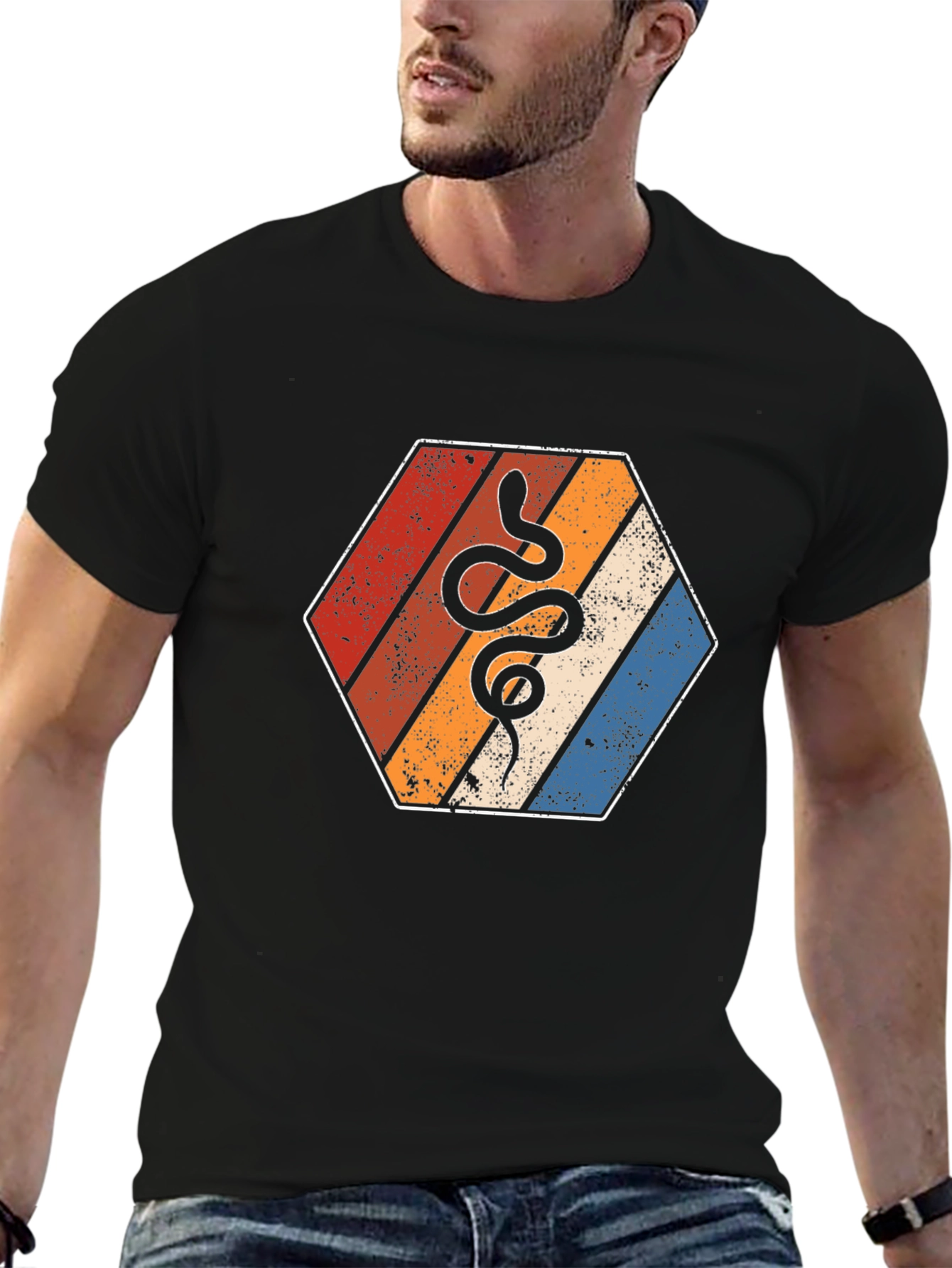 Retro Snake Hexagon Tee
