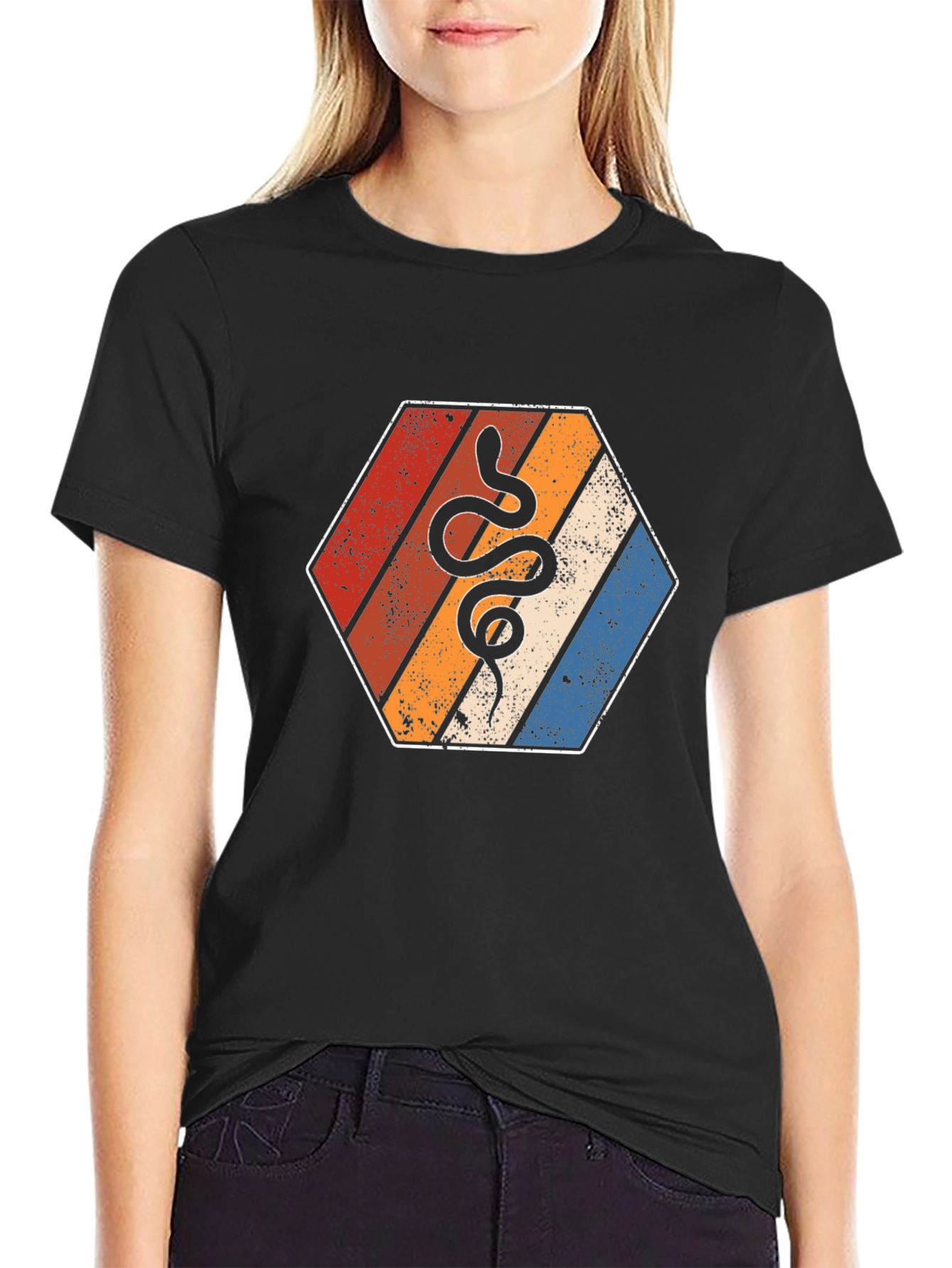 Retro Snake Hexagon Tee