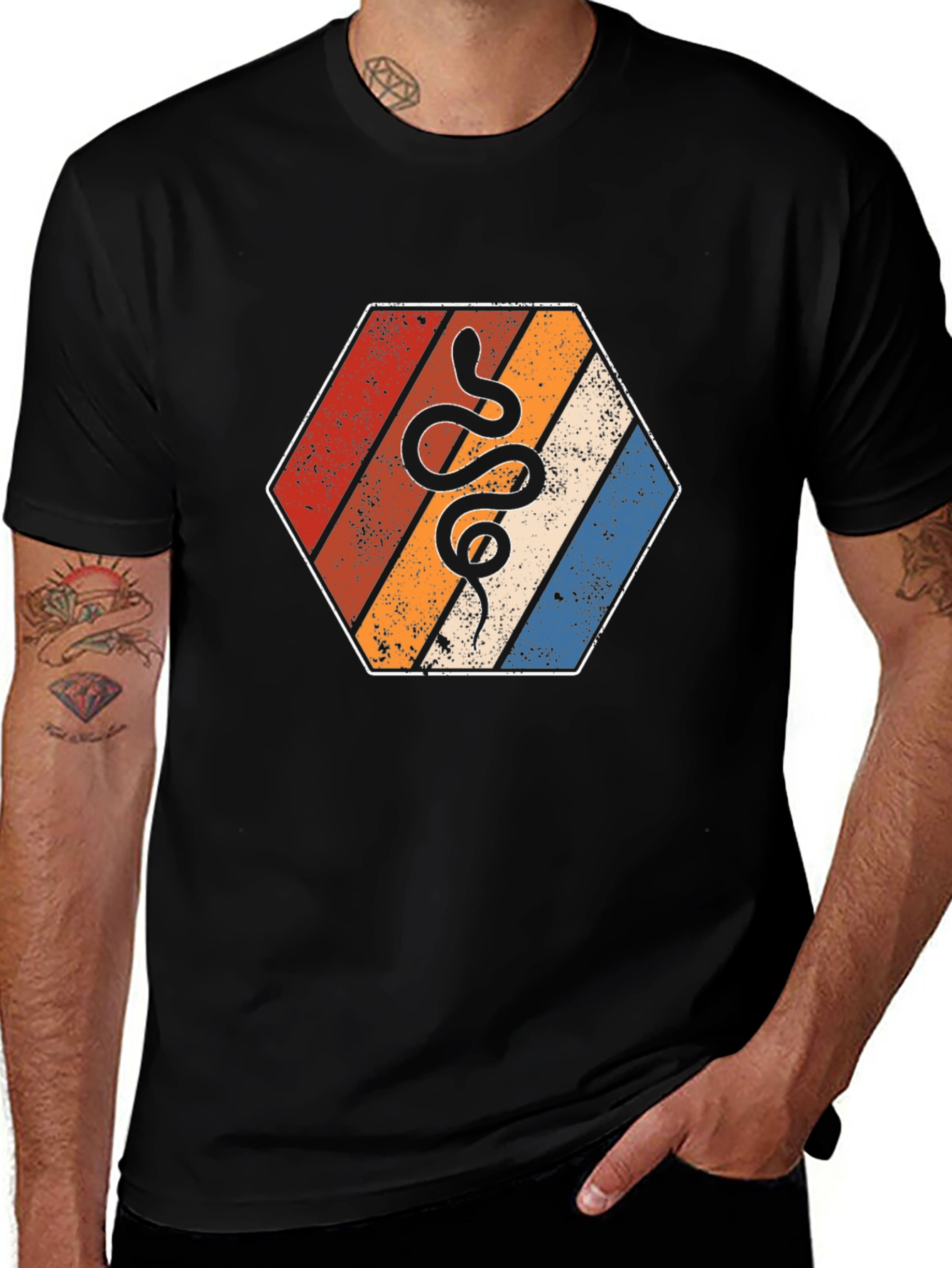 Retro Snake Hexagon Tee