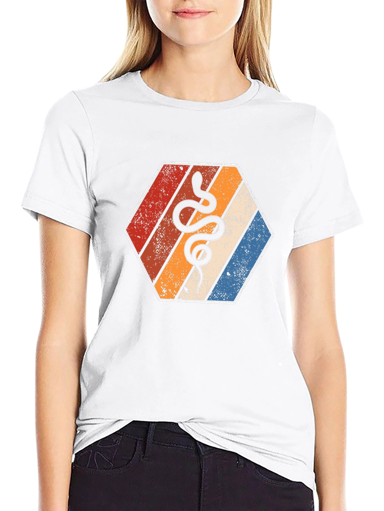 Retro Snake Hexagon Tee