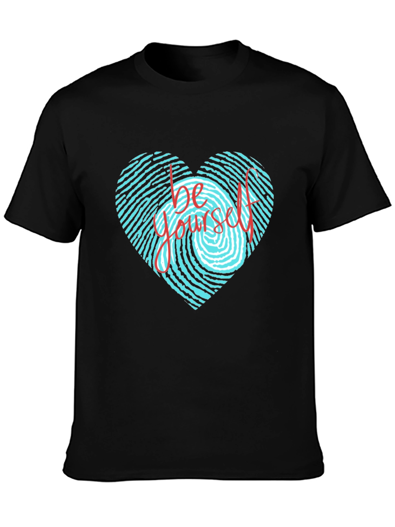 Be Yourself Heart Fingerprint Graphic T-Shirt