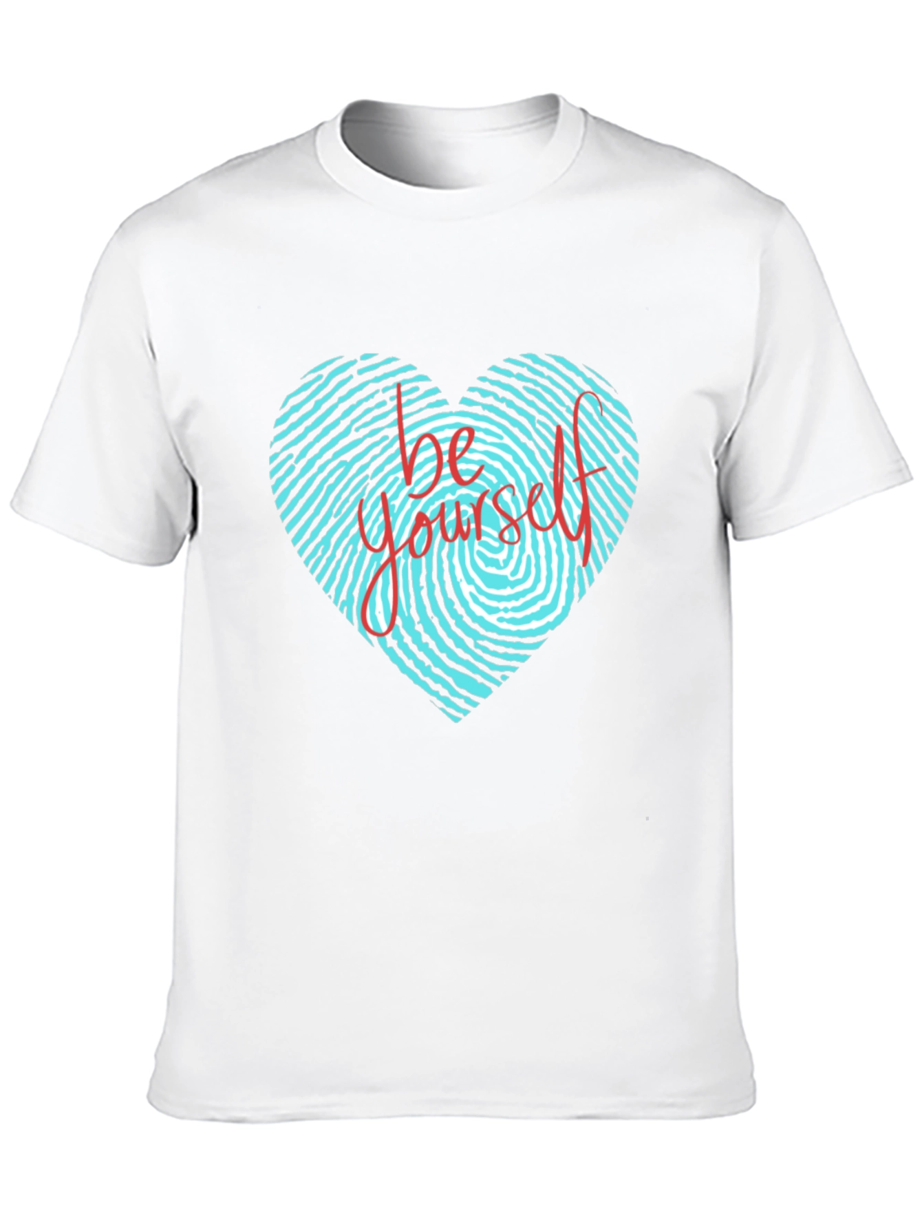 Be Yourself Heart Fingerprint Graphic T-Shirt
