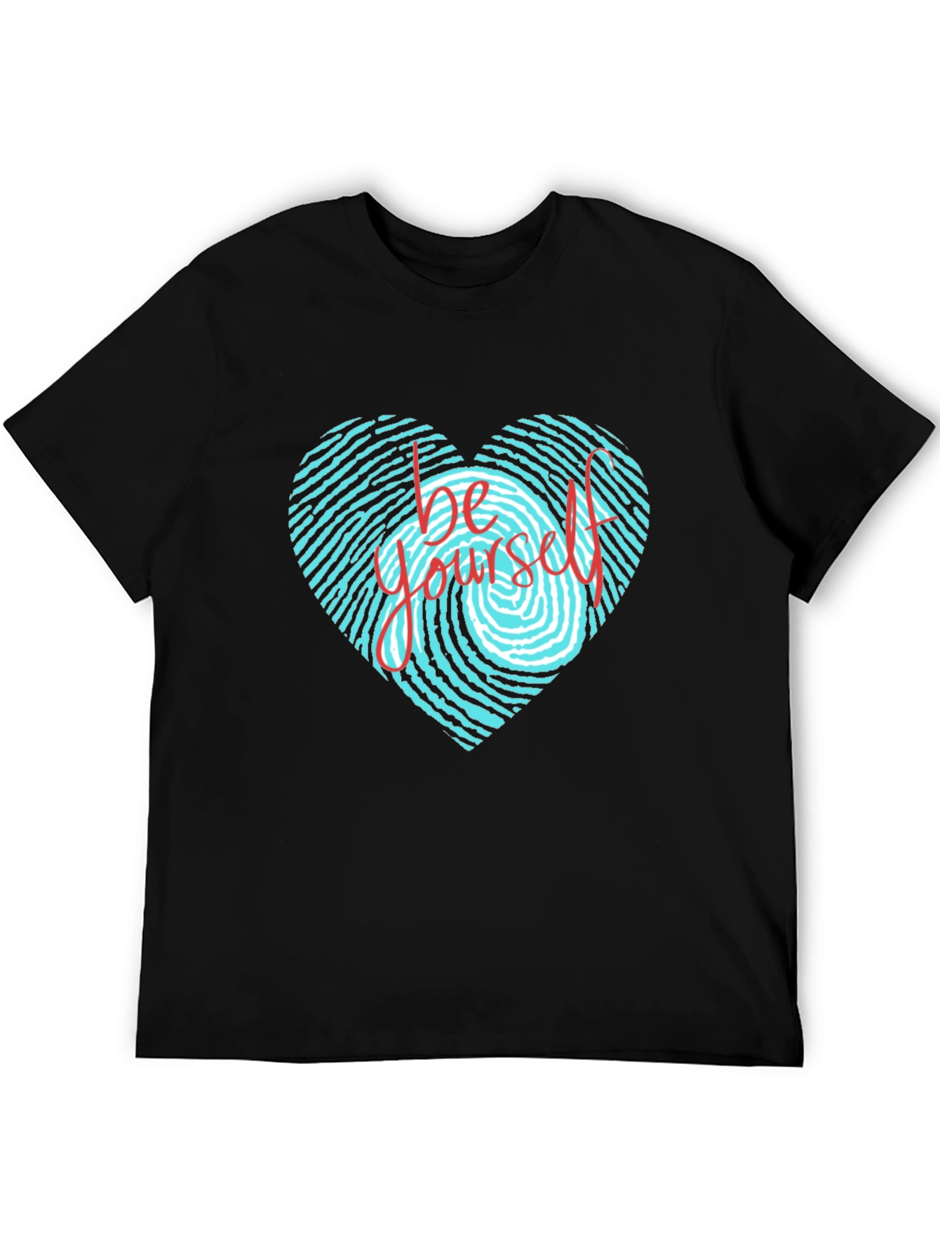 Be Yourself Heart Fingerprint Graphic T-Shirt