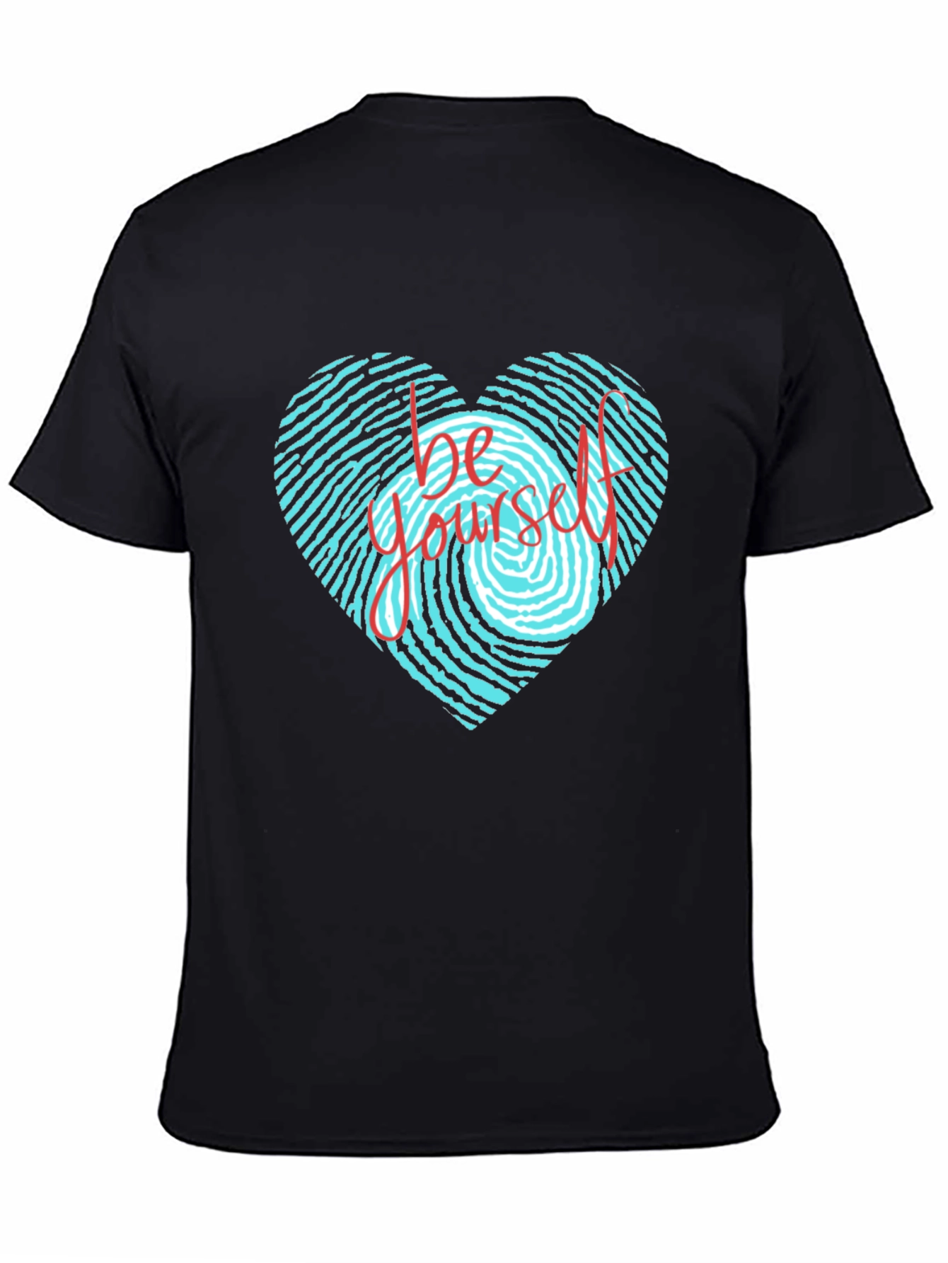 Be Yourself Heart Fingerprint Graphic T-Shirt