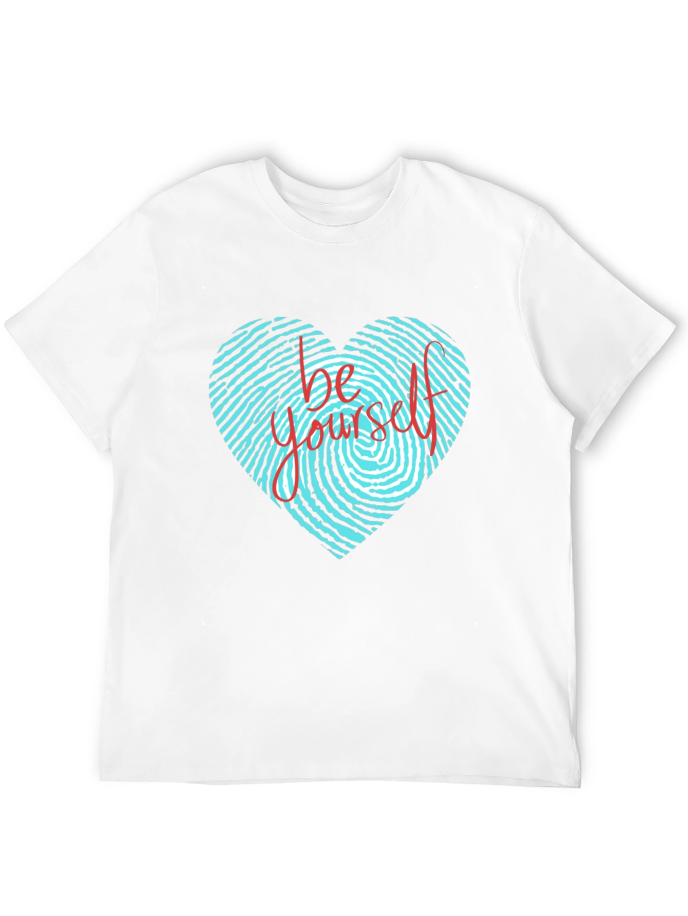 Be Yourself Heart Fingerprint Graphic T-Shirt