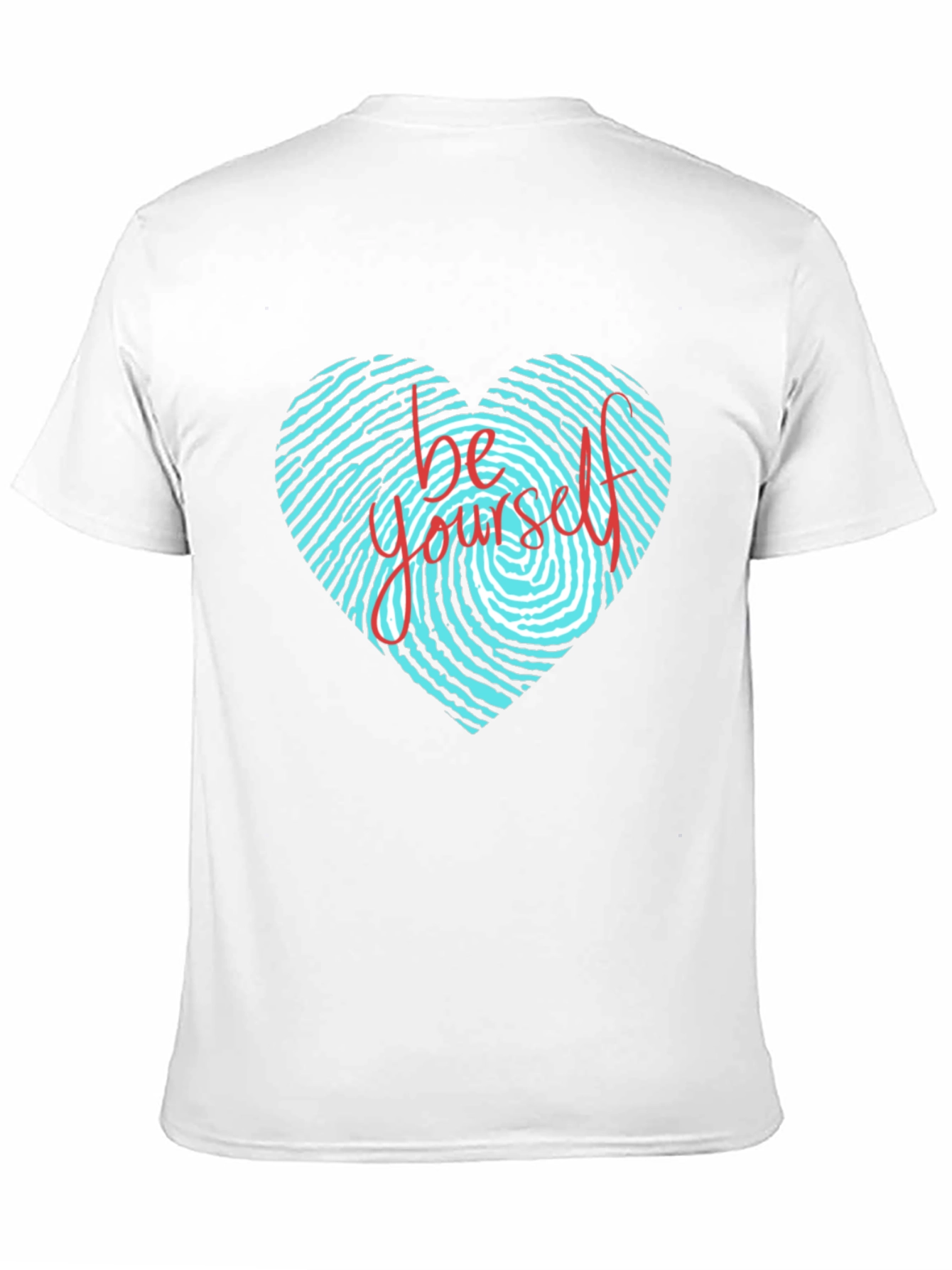 Be Yourself Heart Fingerprint Graphic T-Shirt