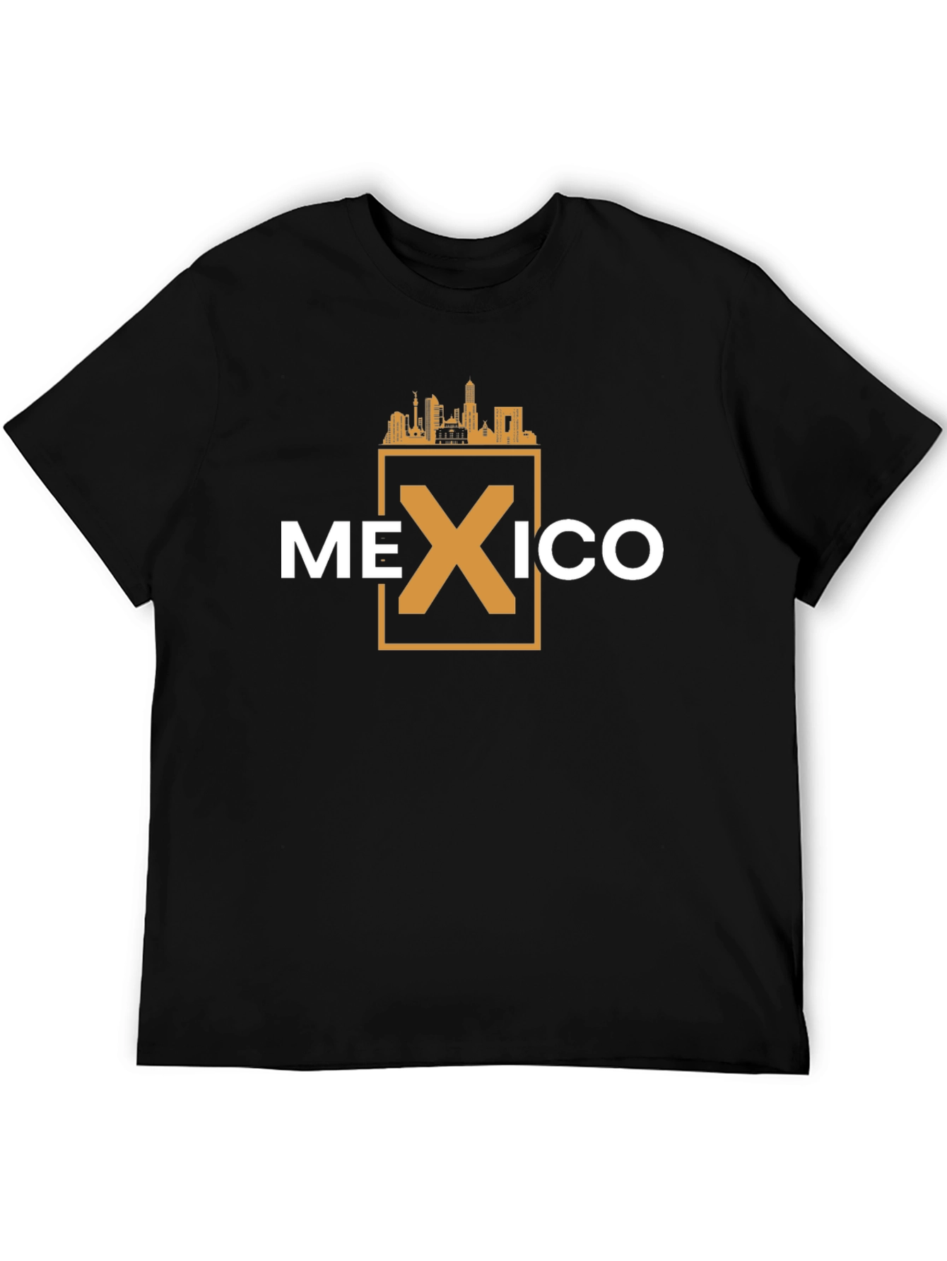 Mexico Skyline Graphic T-Shirt - Black Cotton Tee