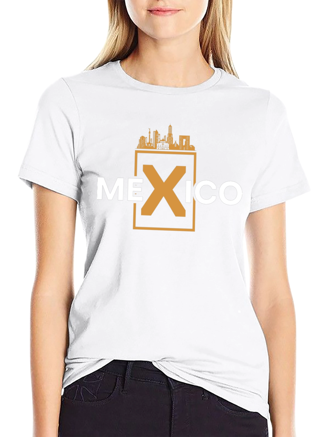 Mexico Skyline Graphic T-Shirt - Black Cotton Tee
