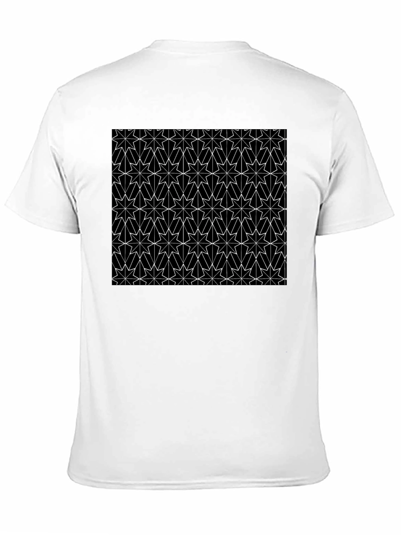 Geometric Star Pattern Black T-Shirt