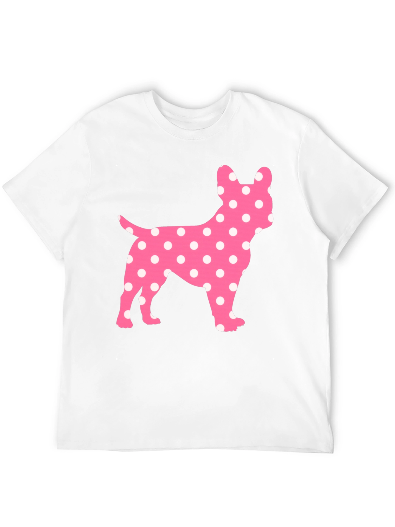 Polka Dot French Bulldog Graphic Tee - Black