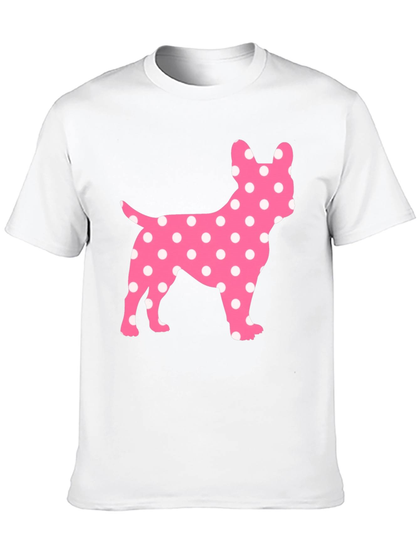 Polka Dot French Bulldog Graphic Tee - Black