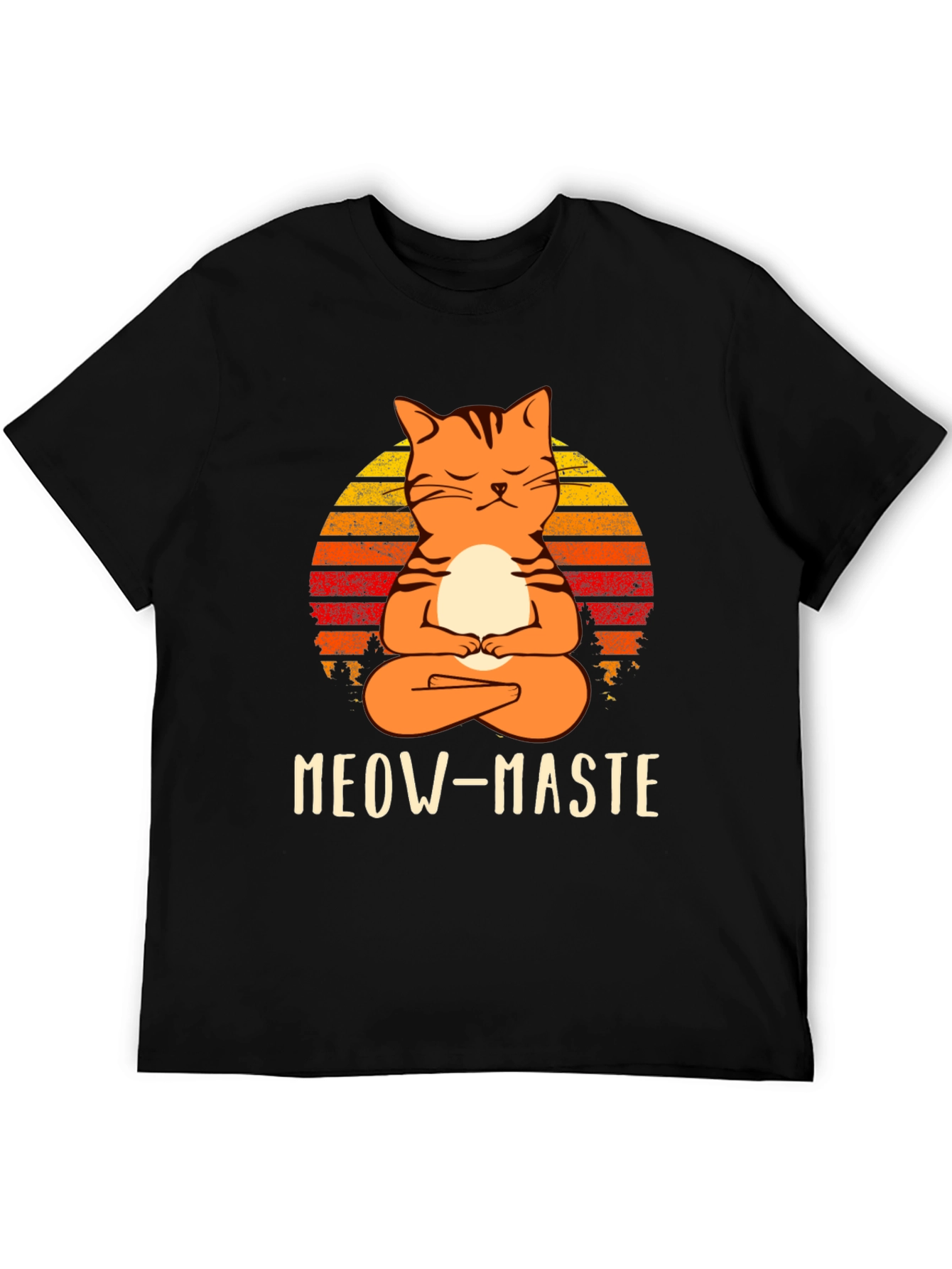 Meow-Maste Yoga Cat Graphic T-Shirt