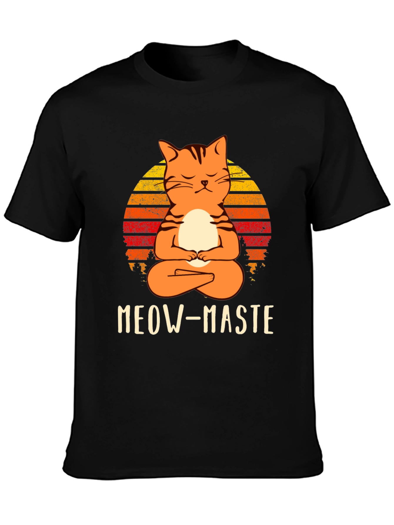 Meow-Maste Yoga Cat Graphic T-Shirt
