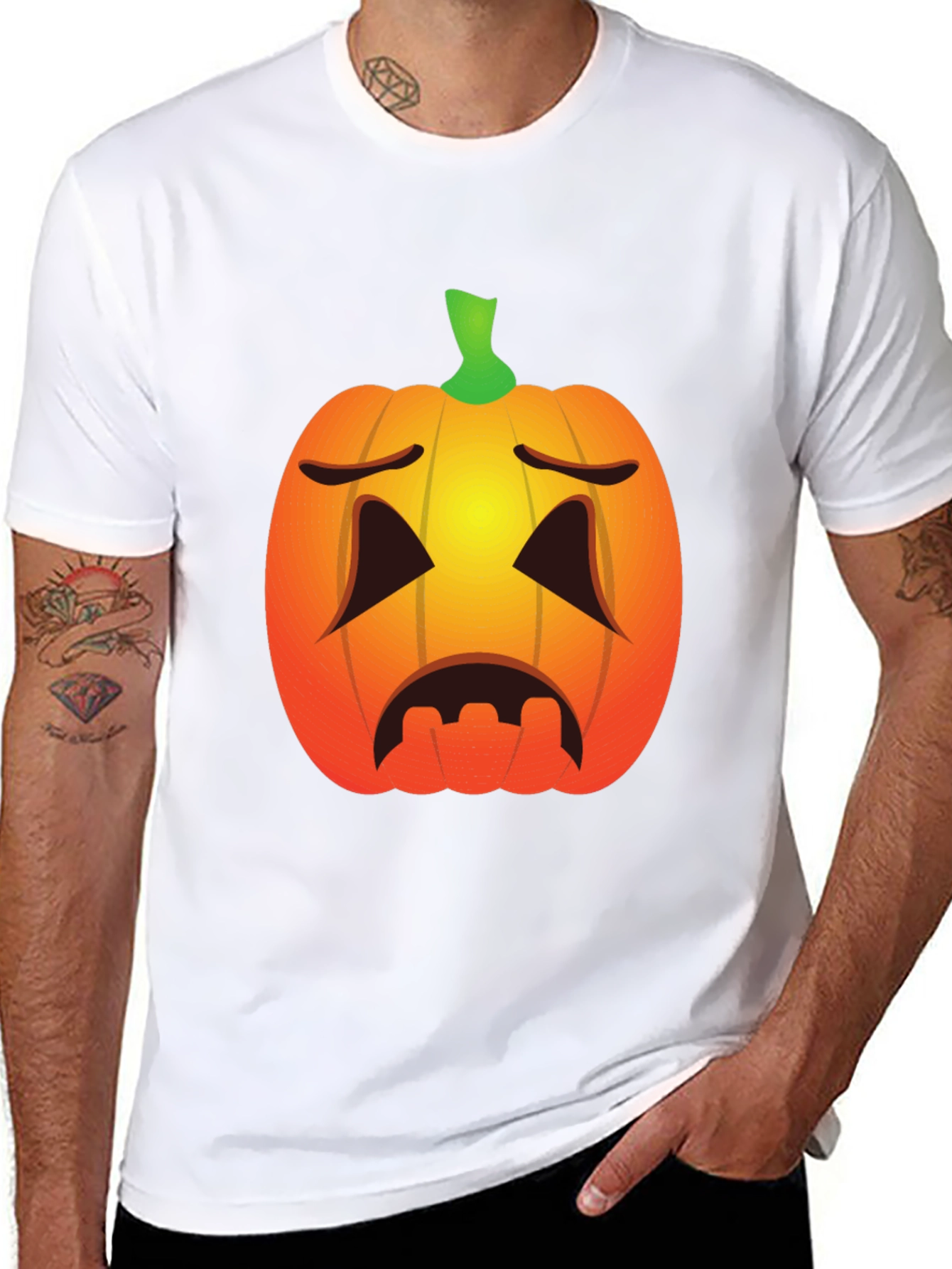 Sad Pumpkin Face Halloween T-Shirt