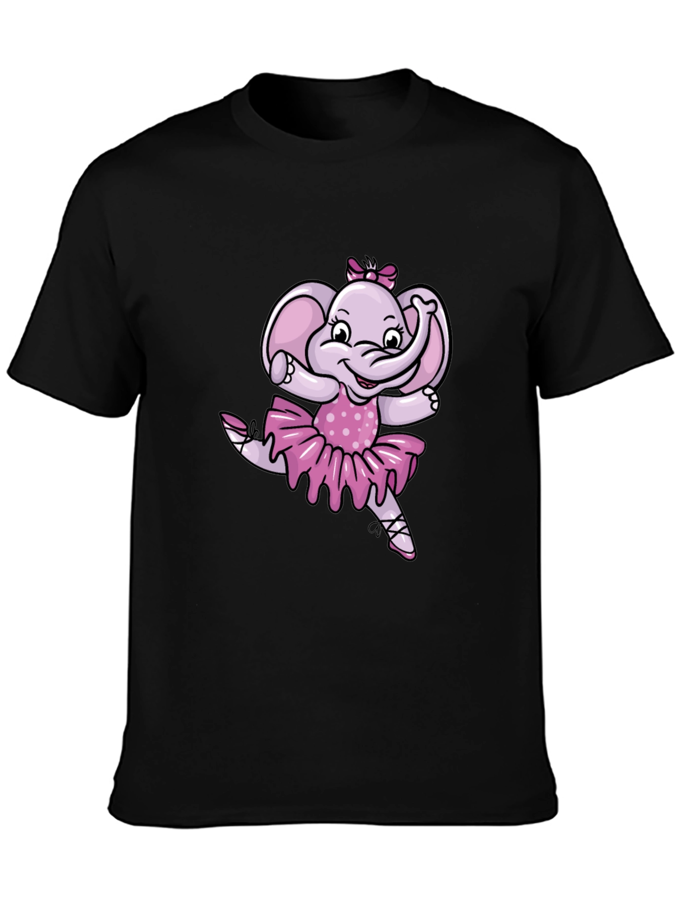 Ballerina Elephant Black T-Shirt