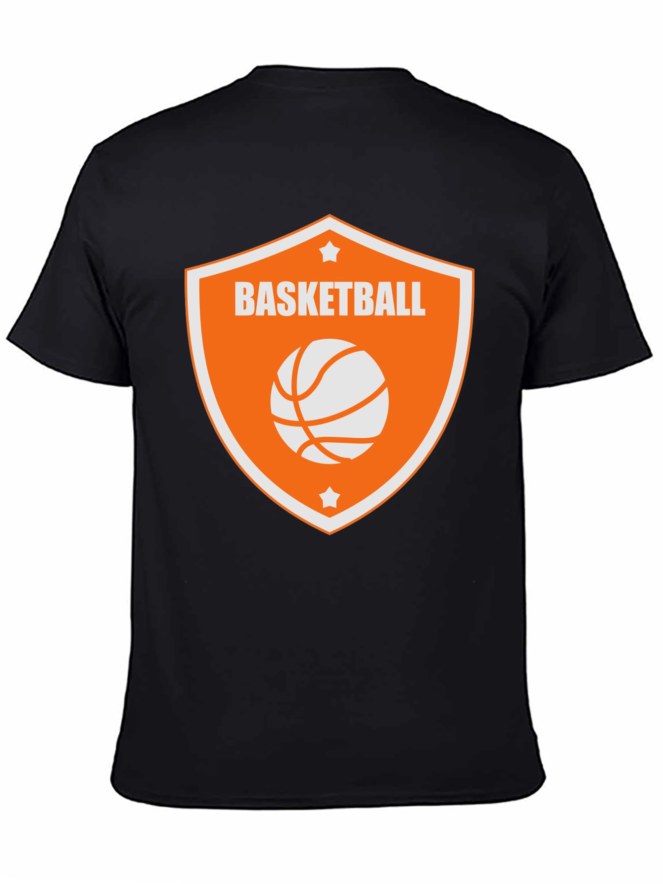 Basketball Graphic Tee - Black Cotton Shirt