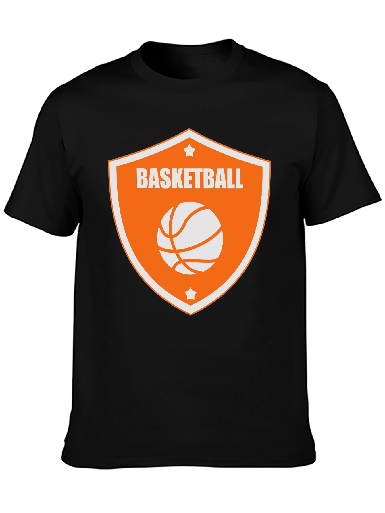 Basketball Graphic Tee - Black Cotton Shirt