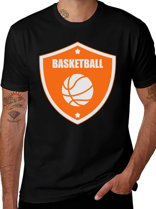 Basketball Graphic Tee - Black Cotton Shirt