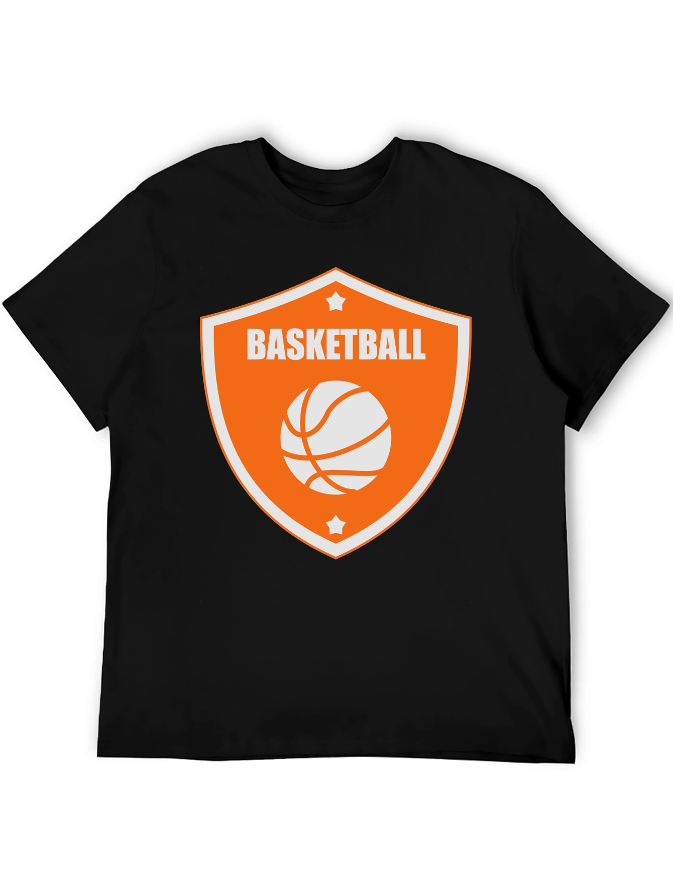 Basketball Graphic Tee - Black Cotton Shirt