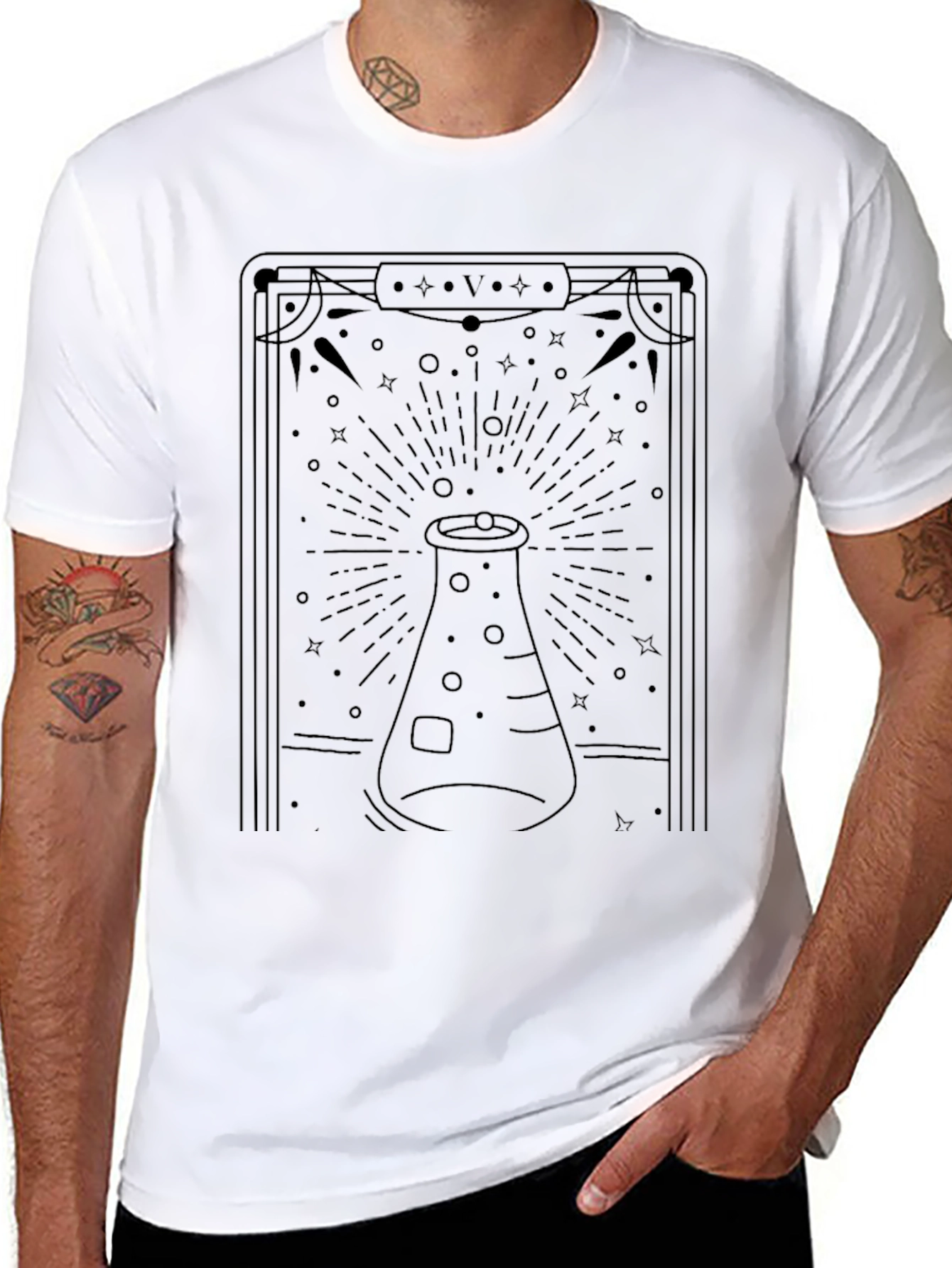 Science Tarot T-Shirt - Black Graphic Tee