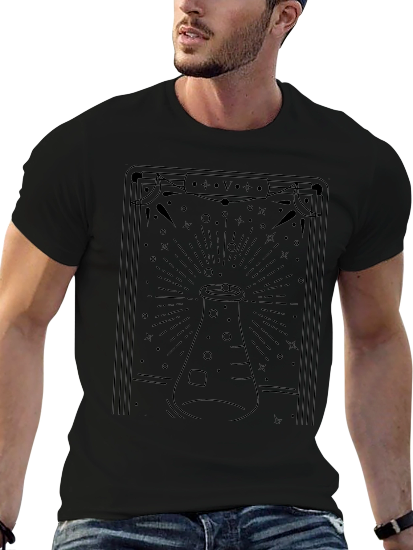 Science Tarot T-Shirt - Black Graphic Tee