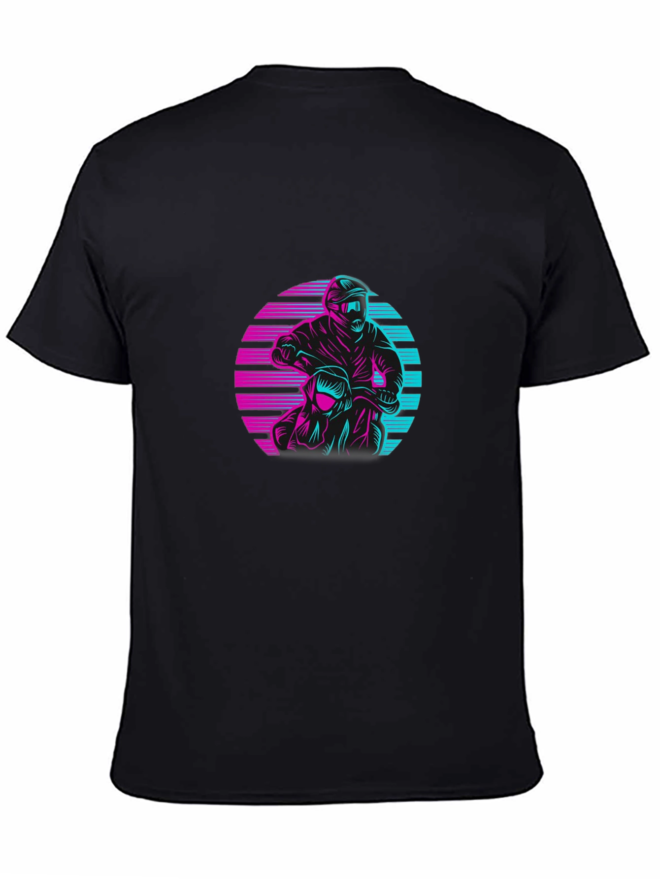 Retro Biker Graphic Tee - Black