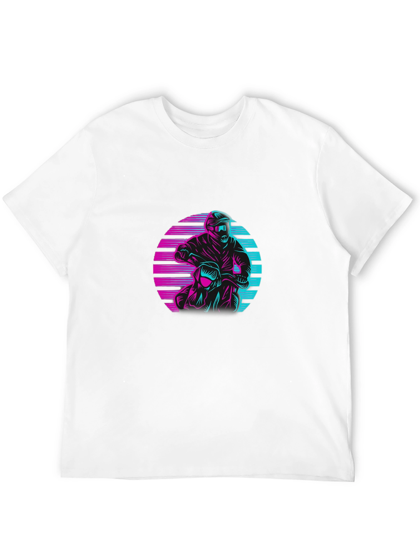 Retro Biker Graphic Tee - Black