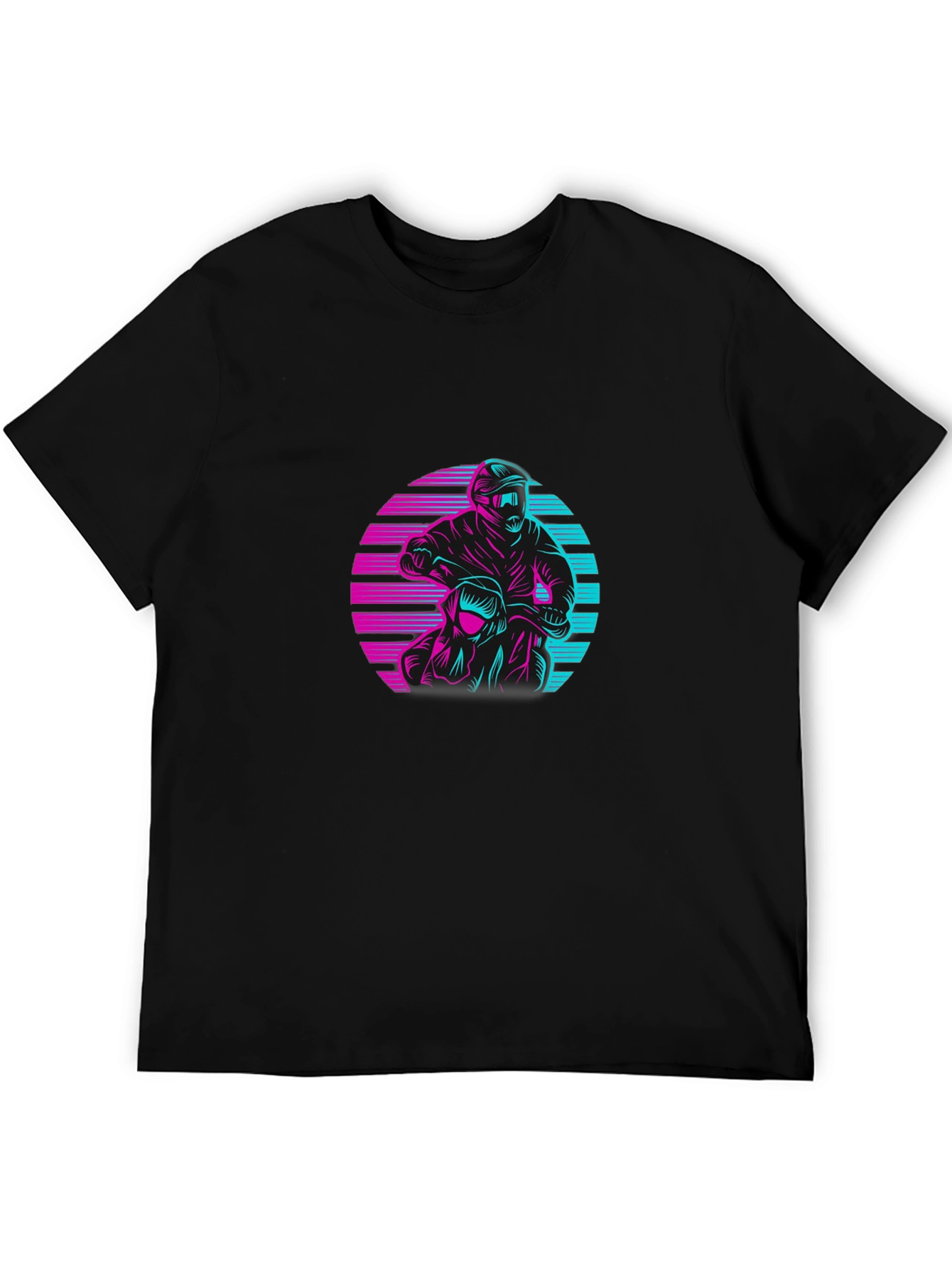 Retro Biker Graphic Tee - Black