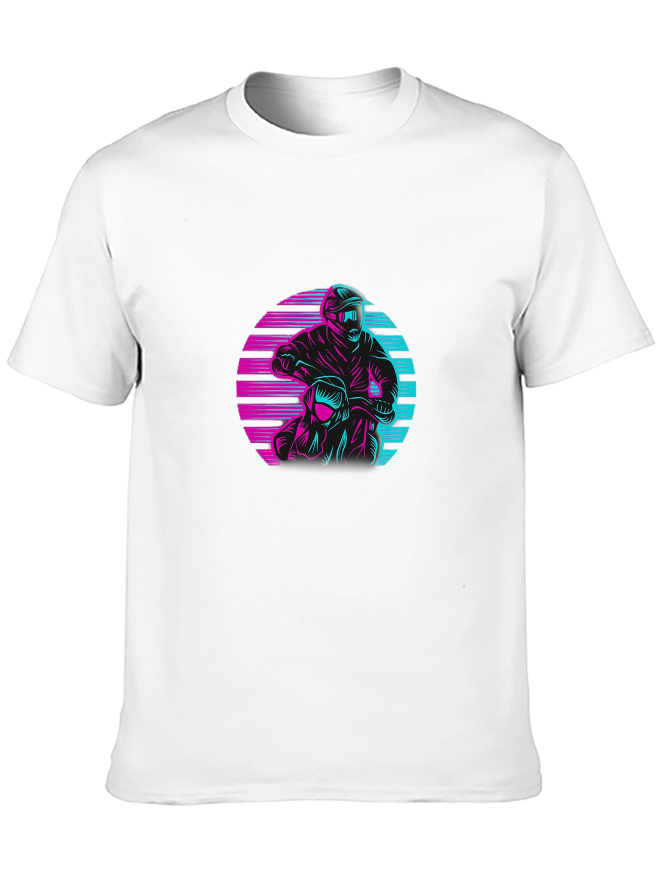 Retro Biker Graphic Tee - Black