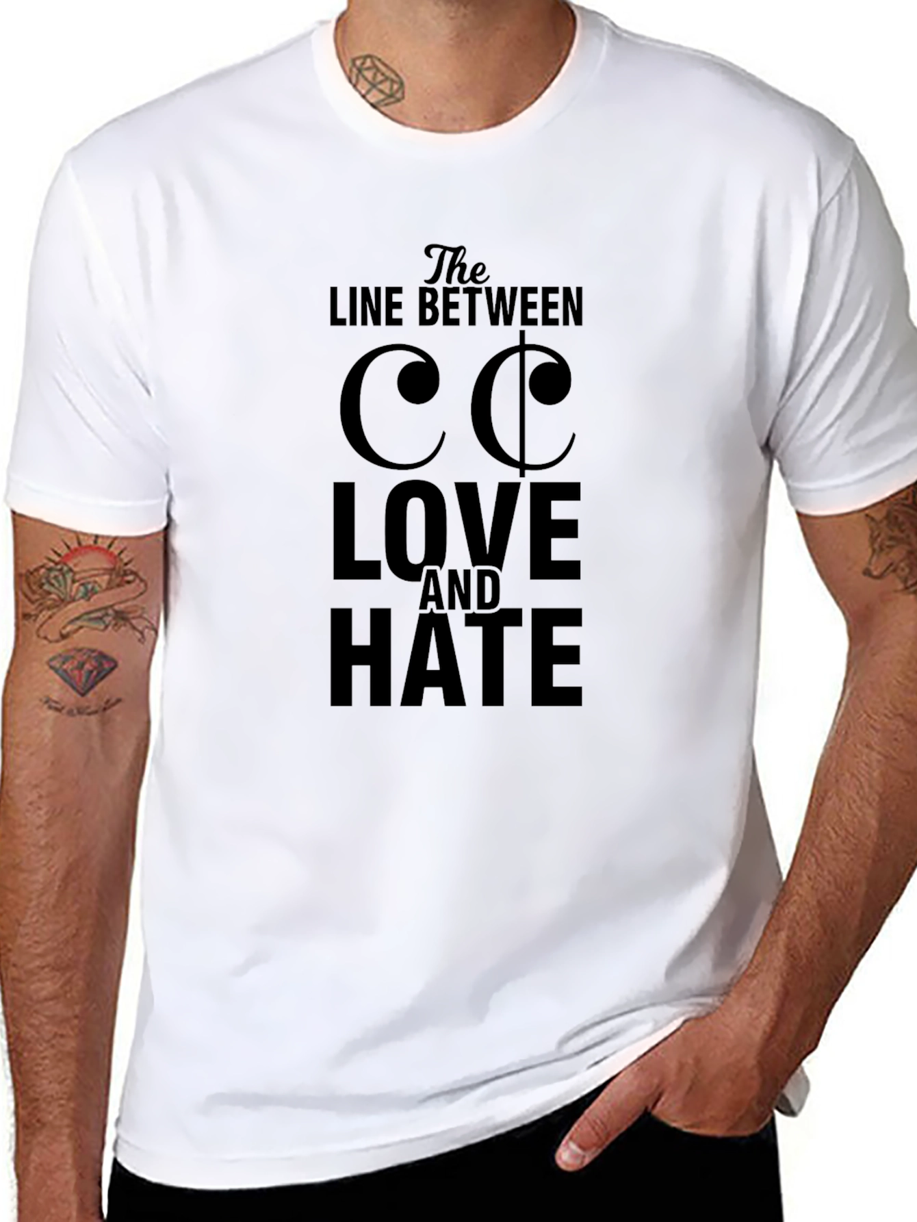 Line Between Love and Hate Graphic T-Shirt