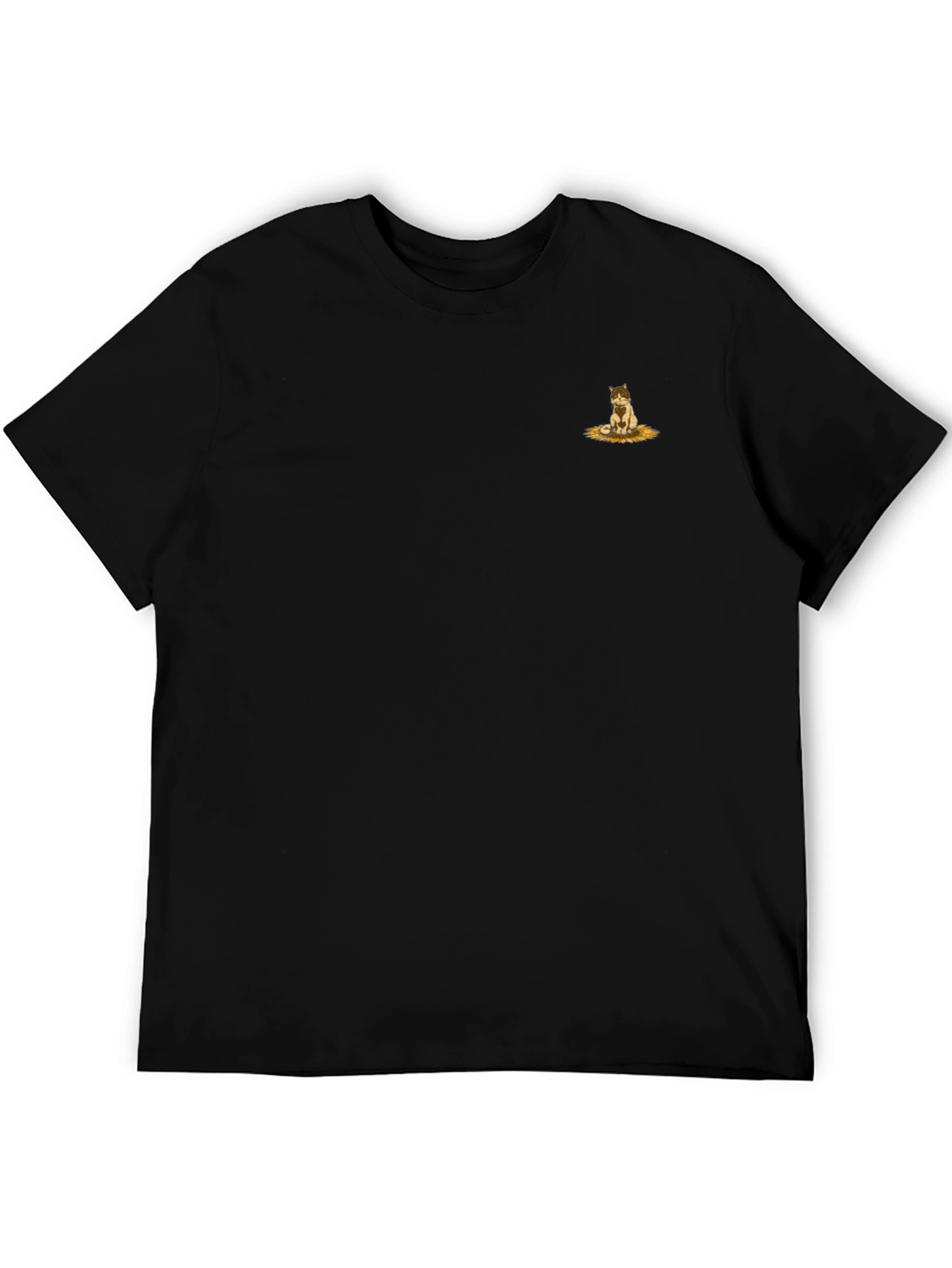 Black Graphic Tee - Cute Kitten Design