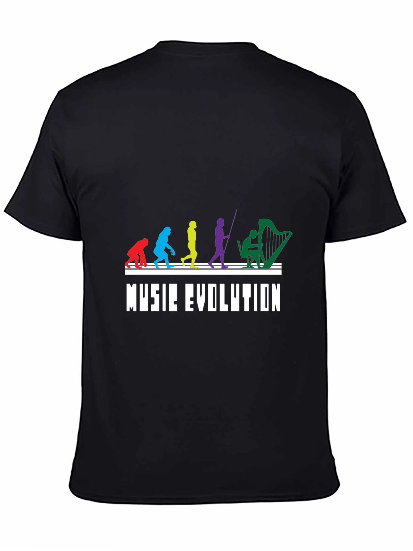 Music Evolution Graphic T-Shirt - Black